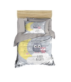 L'essentiel linge de maison Juego de funda nórdica para bebé PH128 Gris, Azul y Blanco